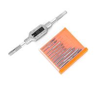 11 pièces Mini jeu de taraud à vis outil de taraudage accessoire de Machine à vis acier haute vitesse M1-M3.5 pour horloges et montres taraudage(Mini Screw Tap Set)