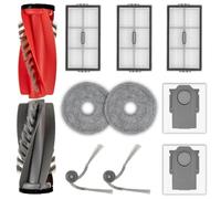 (11 pièces) pièces de rechange pour Roborock Saros 20, Saros 10R, Qrevo CurvX, Qrevo Curv 2 Pro, 2 brosses rotatives, 2 brosses latérales, 2 sacs à poussière, 3 filtres HEPA, 2 lingettes de nettoyage