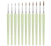 11 Pièces Pinceaux Miniatures Pour Peinture À Détails Fins Pour Aquarelle Acrylique Gouache Peinture À L'huile Sur Le Visage Échelle Modèle Figurines Marqueurs De Lignes Fines