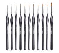 11 Pièces Pinceaux Professionnels pour DéTails - Pinceaux Fins pour Acrylique, Aquarelle, Gouache, Huile, Modélisme, Miniatures Et Peinture par Numéros,Pinceau Figurine, Pinceau Fins
