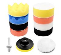 11 Pieces Polishing Sponge,Lambswool Polishing Pad 3 Inch,Car Polishing Pad Auto Gripping,Polishing Disc Adapter For Car Polishing Grinding Waxing