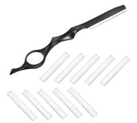11 Pièces Rasoir de Coiffure Peigne à Effiler les Cheveux Peigne de Rasoir de Coupe avec Rasoirs de Rechange en Acier Inoxydable pour Utilisation de Maison Salon