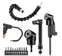 11 Pièces Renvoi d'Angle Visseuse Foret à Angle Droit Embouts de Vissage Porte Embout Visseuse pour Forets à Angle Droit d'Extension Kit Renvoi d’angle Droit (Style 1)