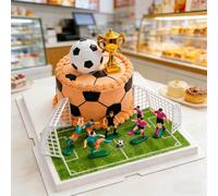 11 pièces/set Décorations de gâteau thème sportif, figurines de coup de pied de football, décorations de gâteau thème Coupe d'Europe de football, décoration de trophée, accessoires cadeaux créatifs, s