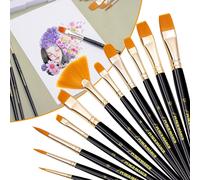 11 Pinceaux Peinture Acrylique Poissons Ensemble Complet, Pour Ensemble De Pinceaux Aquarelle, Huile, Visage, Toile De Peinture, C¿¿Ramique, Argile, Bois Et Mod¿¿Le, Pinceau Peinture
