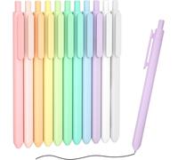 11 Stylos À Encre Gel À Séchage Rapide À Pointe Fine Rétractables, Stylo Pastel Encre Noire 0,5mm, Stylo Cute Pour Journal Notes Dessin À L'ecole Bureau Maison