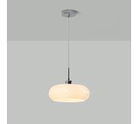 11 Suspension en Verre De Lait Blanc Au-Dessus De L’évier De Cuisine Chrome Lampe Suspendue Au Plafond du Milieu du Siècle Orange Verre Or Lustre Moderne Nordique, White Chrome Pole