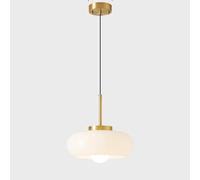 11 Suspension en Verre De Lait Blanc Au-Dessus De L’évier De Cuisine Chrome Lampe Suspendue Au Plafond du Milieu du Siècle Orange Verre Or Lustre Moderne Nordique, White Gold Pole