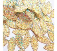 11 x 23 mm Crystal Clear AB toutes les étoiles Strass Dos plat à coudre Résine œil de cheval Gems Fancy pierres strass pour vêtements Dress Craft 60 pcs 2 trous AB