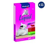 11 X 6 Friandises Pour Chat Au Boeuf Avec Herbe À Chat - Vitakraft Liquid Snack