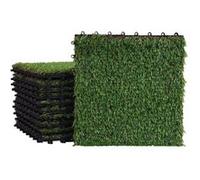 Carreau D'herbe Wpc-E13, Carrelage À Pelouse, Tapis De Gazon, Balcon/Terrasse, 11pièces À 30x30cm Vert
