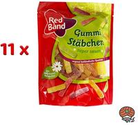 11 x Red Band bâtonnets en caoutchouc, super acide sac de 200 g