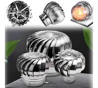 110 150 160 200mm Chapeau de Cheminée en 304 Acier Inoxydable, Extracteur de Fumées Rotatif Éolien, Échappement Le Toit Grenier Ferme Usine Ventilation(110mm/4.3in)