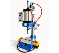 110/220V Pneumatic Punch Press Machine Desktop Punching Press Machine | High Pressure Pneumatic Press, Adjustable Cylinder Stroke, w/Double Buttons, Display Controller(Pressure 200kg/440lbs)