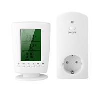 110-240V Prise de Thermostat sans Fil, Wireless Thermostat d’ambiance programmable Intelligent avec Affichage Température et Heure Convient pour Radiateur, Climatisation Appareils Electriques(EU)