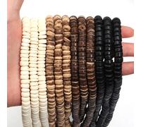 110/300 pièces perles rondes en bois de coquille de noix de coco perles en bois colorées perles en vrac pour la fabrication de bijoux collier à faire soi-même Bracelet Accessori white