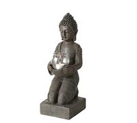 110-5989500 Statuette de Bouddha avec photophore Gris/marron Hauteur 44 cm