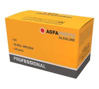 AgfaPhoto Lot de 10 Piles alcalines Professionnelles 9 V E-Block