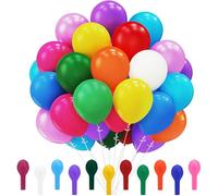 110 Ballons Anniversaire Multicolore Pack Couleur Assorties, 12 Inch Ballon Helium De Baudruche, 11 Couleur Ballons Gonflables Pour Décoration Anniversaire, Baby Shower, Mariage, Fête