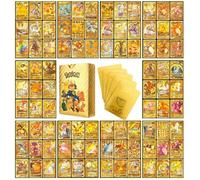 110 cartes TCG assorties en feuille d'or (cartes rares GX, cartes de la série V, cartes rares Vmax, cartes EX, cartes communes)