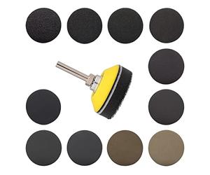 110 Disques abrasifs 50mm Disque de poncage polissage + 1 Plateau à poncer polir pour Perceuse papier verre grain 80 120 180 240 400 600 800 1200 2000 3000 5000 + 1 Tampon souple | OnEstKit