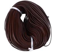 110 mètres en Cuir Cordon chaîne Corde Fil Plat en Cuir Bande Cordon Corde tressage chaîne pour Bracelet Collier Perles Bijoux Bricolage Artisanat(Café Profond) Leather Raw Materials