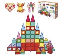 110 Pcs Blocs Construction Magnétiques 3D Plastique ABS Développement de l’Imagination et des Compétences Cognitives pour Enfants