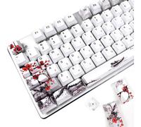110 Pcs Full Size Mechanical Keyboard PBT OEM Japanese Style with Key Puller for Cherry MX Keyboard 104/87/71/61 60% (Plum Flower)