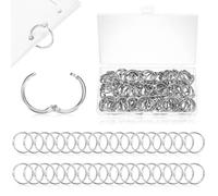 110 PcsAnneaux de Livre, 20mm Anneaux de Reliure à Feuilles Mobiles, Anneaux de Classeur pour Livres, Anneau Classeur en Métal, Loose Leaf Binder Rings Porte-clés pour Carte Album Artisanat