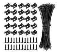 110 Pièce Attache de Câble Supports avec Embase de Serre Cables et Vis,Fixation Câble Électrique, Attache Cable en Nylon, Réutilisables Réglables Fixations de Serre-Câbles Kit