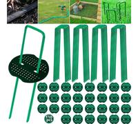 110 Piece Fixing Pegs Set,80 Stainless Steel Mulching Staples Galva Stainless Steel 30 Washers-Solid Fixing Staples for Ground Stakes,Tent Pegs,Mulching Canvas