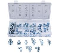 110 Pièces Assortiment de Graisseurs,Assortiment Graisseur M6 M8 M10,Assortiment de Graisseur a Visser,Droit Graisse Raccord 45° 90° 180°,Filetés de Graisseur Conique, pour Équipement Mécanique Graiss
