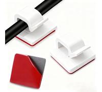 110 Pièces BlancClips de Câble Auto-adhésifs, Câble Management, Gestion Clips Support Organisateurs de Câble, pour PC, TV, Ordinateur Portable, Câble Ethernet, Maison, Bureau