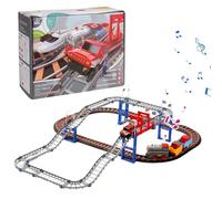 110 Pièces Circuit Train Electrique, 110 Pièces Train Electrique Enfant avec Trains à Batterie, Plusieurs Pistes, Différents Modèles DIY, Un Cadeau D’Anniversaire ou de Noël pour Garçon ou Fille
