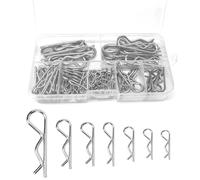 110 Pièces Kit Goupilles Fendues & R Clips Goupilles Acier 304 Anti-rouille, Adapté à Voiture/Camion/Machine