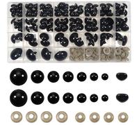 110 Pièces yeux de sécurité pour amigurumis et nez de sécurité - Tailles 14 mm à 30 mm - En plastique pour loisirs créatifs