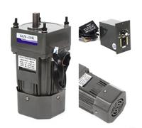 110 V 60 W AC Moteur à engrenages avec régulateur de vitesse, monophasé, rapport 1:10, 0-135 tr/min, 3,8 Nm, alliage d'aluminium, silencieux pour machines d'emballage et bandes convoyantes