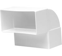 110 x 55 mm / 11 x 5,5 cm - Coude de conduit rectangulaire vertical pour raccord de tuyau - Angle : 90° - Système de ventilation, chauffage et refroidissement - Élément de ventilation pour espaces