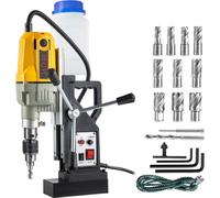1100 W Perceuse magnétique Perceuse magnétique - Carotteuse électrique 12000 N - Perceuse industrielle avec 12 forets, Max. Profondeur 55 mm - Construction navale et de ponts Industrie construction mé