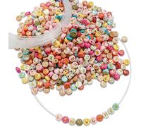 1100pcs Mixed Color Letter Beads A To Z 7mm Acrylic Beads For Bracelet Making Gifts For Girls