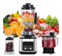 1100W Robot Cuisine Multifonction,3 en 1 Robot Culinaire Inclus Hachoir,Presse-Agrumes et Moulin,3L+1.5L+0.5L Bol et 4-6-8 Couteaux à Feuilles,Hachoir à Viande Pour Smoothies,Viande Hachée,Broyage (A)