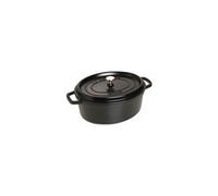 Staub Cocotte ovale en fonte 1103325 – 33 cm, 6,7 L, picots sous couvercle – Noir mat
