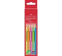 Faber-Castell Set de crayons de couleur 110994 Jumbo GRIP Néon incassables 5 pièces