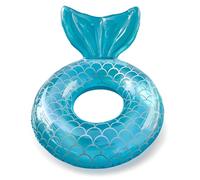 110cm Bouée de Natation Sirène Bleu,Bouée Piscine Gonflable Enfant Adultes,Anneau de Natation Gonflable Sirène Queue Poisson,PVC Bouée Piscine pour Fille Les Femmes Fêtes D'été sur La Plage Piscine