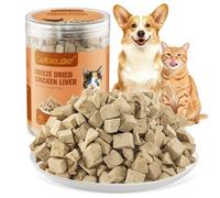 110g Friandises Lyophilisées pour Chats, 100% Foie de Poulet, Foie de Poulet Lyophilisé pour Chiens, Collation Saine et Riche en Protéines