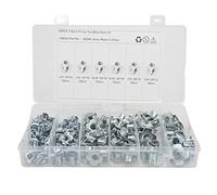 110Pcs T Nuts 1 / 4in 5 / 16in 3 / 8in | Galvanized Steel Rustproof | Pronged Tee Nut for Furniture/Woodworking/RV Equipment