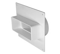 110x55mm - Ø 100mm Transition de Ventilation - Rectangulaire à Rond - Connecteur, Réducteur, Adaptateur - Bride Murale