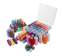 111 Pièces Kit de Fil à Coudre Coloré avec Bobines | Polyester, Couture Fluide et Points Solides, avec Porte-bobine, pour Ateliers et Réparations Domestiques