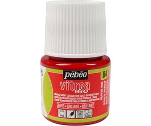 [111004] Pébéo Flacon 45ml peinture Vitrea 160 brillante pour verre ROUGE PIMENT