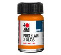 Marabu Peinture mate pour porcelaine, céramique et verre, orange, 15 ml, peinture et estampage, à base d'eau, lavable, passe au lave-vaisselle